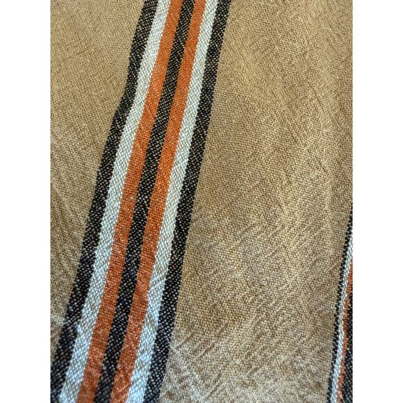 Worthington Linen Blend Wrap Skirt 6P Brown Orange Striped Midi Lined - Picture 4 of 9